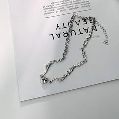 Heart Vine Silver Choker