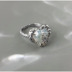 Linked Diamond Glow - Silver Ring