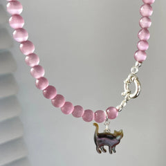 Mystic Cat Beaded Necklace