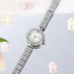 Crystal Gleam Silver Timepiece